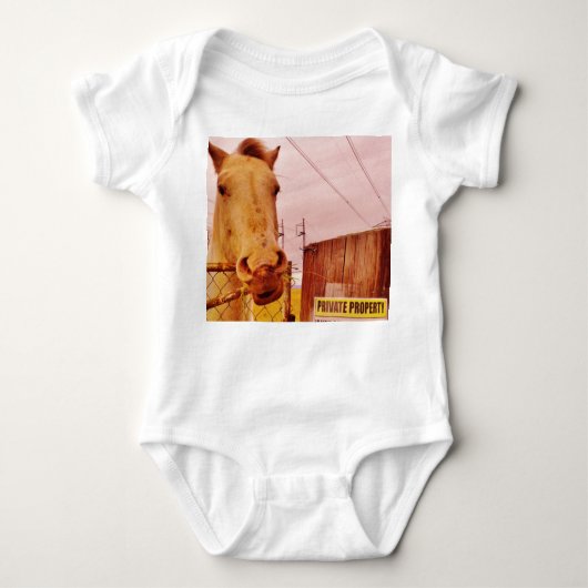 Pink Private Property Horse Romper (Voorkant)