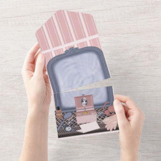 Pink Promise - Lege Spiegel All In One Uitnodiging