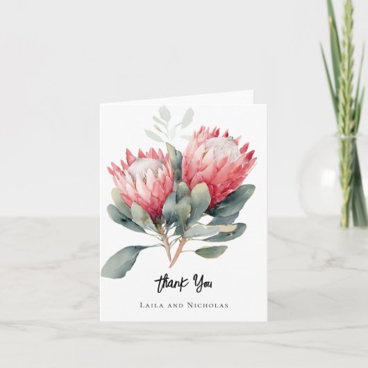 PInk Protea merci mariage (Devant)
