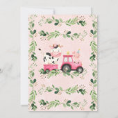 Pink Pset Koe Moos First Birthday Kaart (Achterkant)