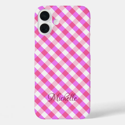 Pink Pset Patroon, aangepaste naam telefoongevalle Case-Mate iPhone Case (Achterkant)