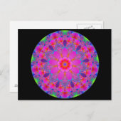 Pink Psychedelic Mandala Briefkaart (Voorkant / Achterkant)