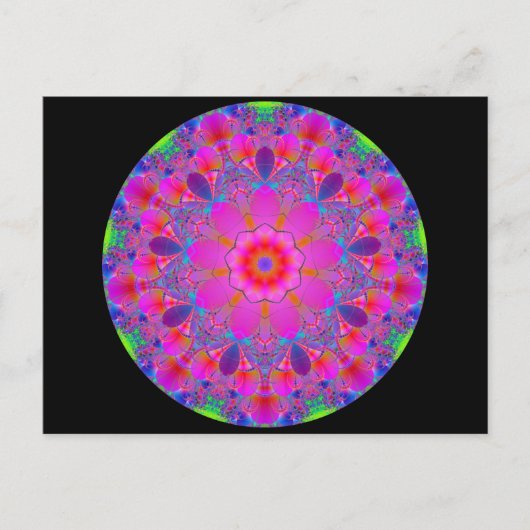 Pink Psychedelic Mandala Briefkaart (Voorkant)