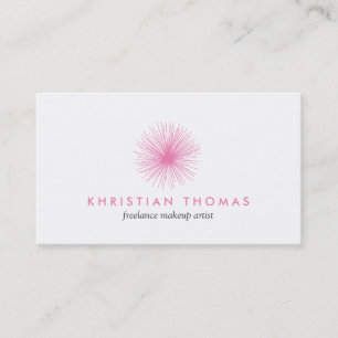 Pink Puff Logo voor freelance make-up artist Visitekaartje