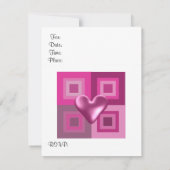 Pink Puffy Heart Invitation Anniversaire (Dos)