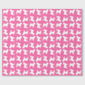 Pink Pug Dog Theme Party Celebration Cadeaupapier (Vlak)