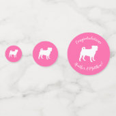 Pink Pug Dog Theme Party Celebration Confetti (Achterkanten)