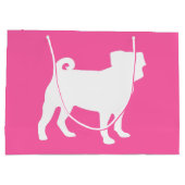 Pink Pug Dog Theme Party Celebration Groot Cadeauzakje (Achterkant)