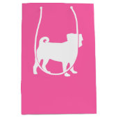 Pink Pug Dog Theme Party Celebration Medium Cadeauzakje (Voorkant)