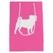 Pink Pug Dog Theme Party Celebration Medium Cadeauzakje (Achterkant)