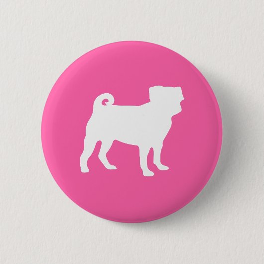 Pink Pug Dog Theme Party Celebration Ronde Button 5,7 Cm (Voorkant)