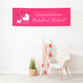 Pink Pug Dog Theme Party Celebration Spandoek (Insitu)