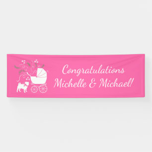 Pink Pug Dog Theme Party Celebration Spandoek