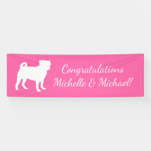 Pink Pug Dog Theme Party Celebration Spandoek