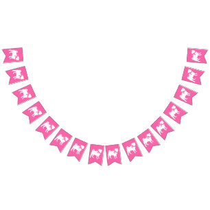 Pink Pug Dog Theme Party Celebration Vlaggetjes