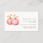 Pink Pumkin Gingham Bakery Visitekaartje (Achterkant)