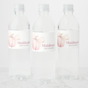 Pink Pumpkin Coquette Baby shower Waterfles Etiket