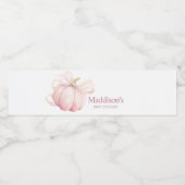 Pink Pumpkin Coquette Baby shower Waterfles Etiket (Enkel label)