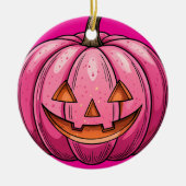 Pink Pumpkin Halloween Ornament (Voorkant)
