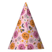 Pink Pumpkin Halloween Pattern Party Pet Feesthoedjes (Achterkant)