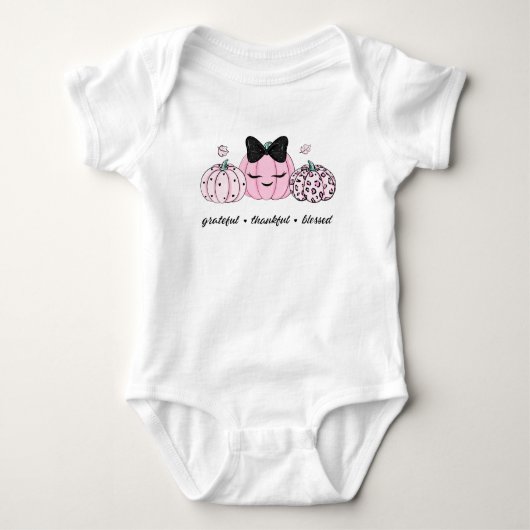 Pink Pumpkin Thanksgiving Romper (Voorkant)