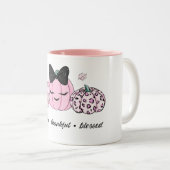 Pink Pumpkin Thanksgiving Tweekleurige Koffiemok (Voorkant rechts)