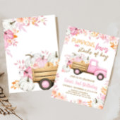 Pink Pumpkin Truck Fall Birthday  Kaart