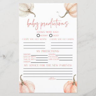 Pink Pumpkins Herfst Baby shower voorspellingen sp