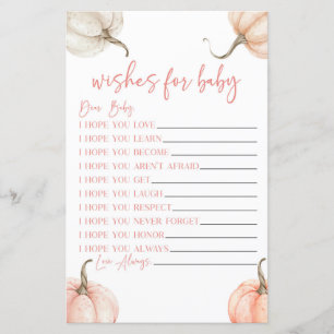 Pink Pumpkins Herfst Wensen voor Baby shower Game