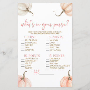 Pink Pumpkins Wat zit er in Purse Baby shower Game