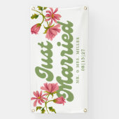 Pink Punch Just Married Car Banner (Verticaal)