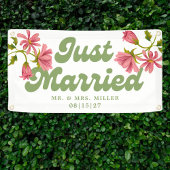 Pink Punch Just Married Car Banner