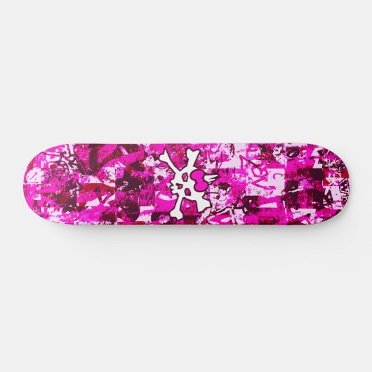 Pink Punk Skull Skateboard (Horz)