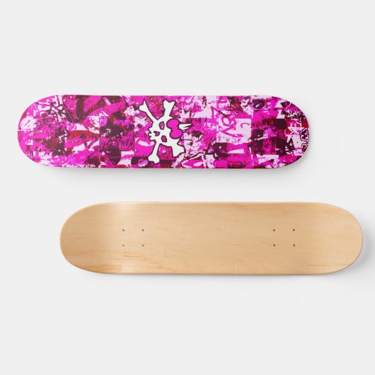 Pink Punk Skull Skateboard (Horz)