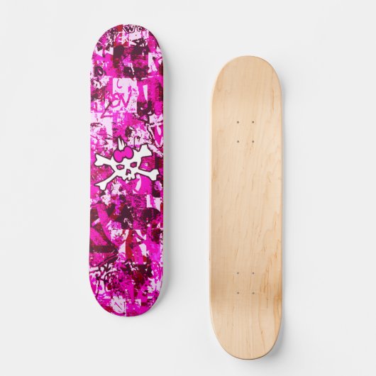Pink Punk Skull Skateboard (Recto)