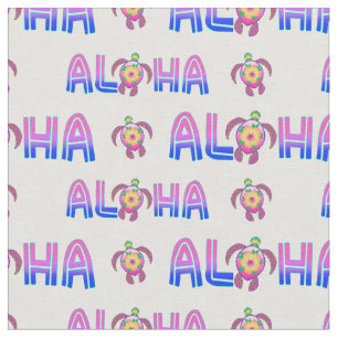 Pink Purple Aloha Hawaiian Tropical Turtle Stof