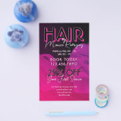 Pink purple black hair salon Flyer (Enkel)