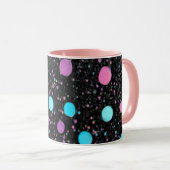 Pink Purple Blue Polka Dots pattern Design Mok (Voorkant rechts)