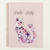 Pink Purple Blush Flowers Heart Love Cat (Devant)