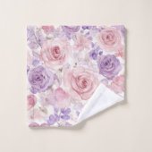 Pink Purple Blush Flowers Hearts   (Gant de toilette)