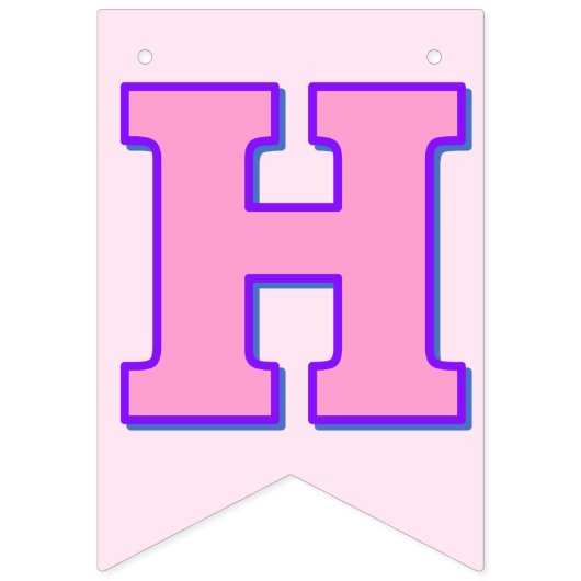 Pink Purple Bonne Bannière de Bunting Anniversaire (Deuxième drapeau)