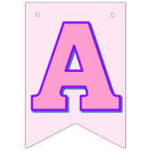 Pink Purple Bonne Bannière de Bunting Anniversaire (Troisième drapeau)