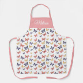 Pink Purple Butterflies Custom Name Schort (Voorkant)