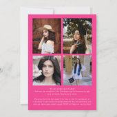 Pink Purple Confetti Faire-part de graduation (Dos)