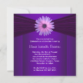 Pink Purple Daisy Purple Quinceanera Invitations (Dos)