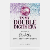 Pink Purple Disco Double Chiffres Anniversaire Bie (Recto)