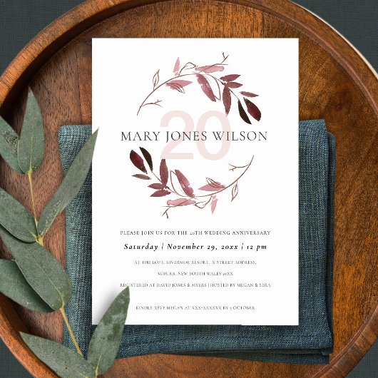 PINK PURPLE FAUNA WREATH TOUTE ANNÉE CARTE ANNIVER