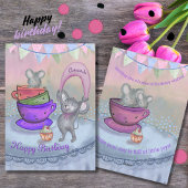 Pink & Purple Fundy Cool Mice Carte d'anniversaire