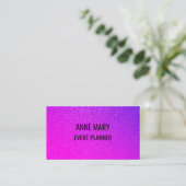 Pink Purple Glitter Event Wedding Planner Girly Visitekaartje (Staand voorkant)