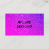 Pink Purple Glitter Event Wedding Planner Girly Visitekaartje (Voorkant)